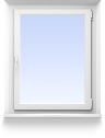 Одностворчатое окно, поворотн., бел., ш/в 600*460