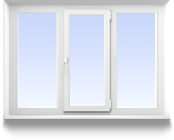 Трехстворчатое окно, средняя пов. откид., правое 1850*1300>