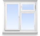 Двухстворчатое окно, пов/отк, ш/в 1300*1200