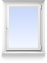 Одностворчатое окно, пов/откид. правое, белое, ш/в 700*1100>