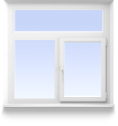 Двустворчатое окно с шапкой, пов/отк, 1100*1400